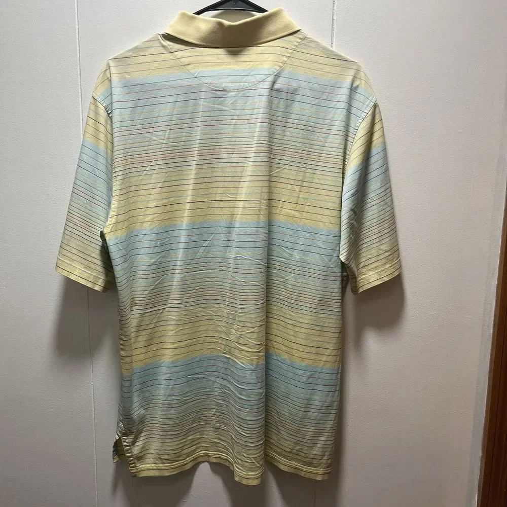 Alan Flusser Golf Polo Shirt Mens Size‎ Medium Double Mercerized 100% Cotton